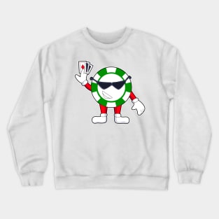 Poker chip with Poker cards Crewneck Sweatshirt